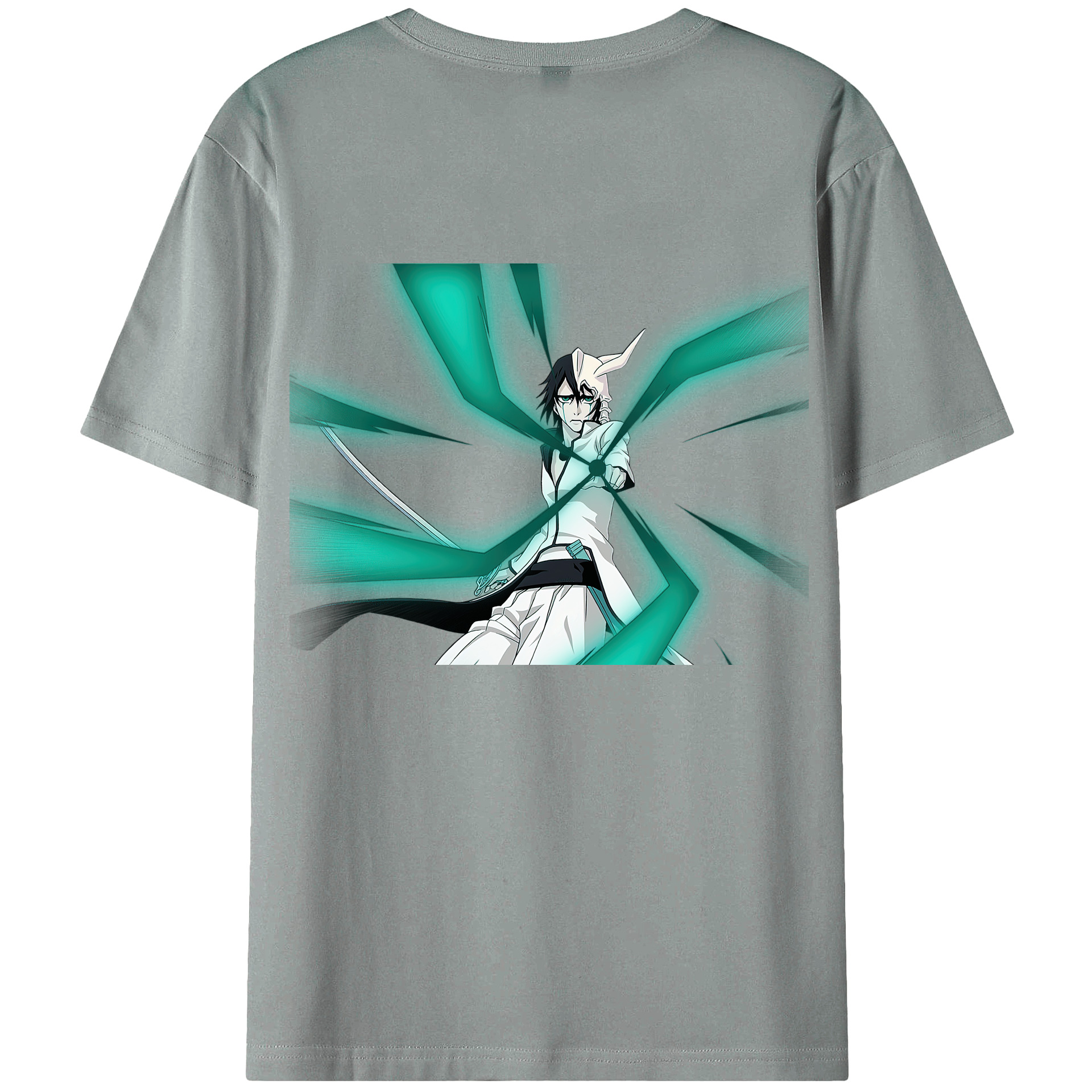 （画像用） ブリーチ ウルキオラ·シファー BLEACH Ulquiorra cifer 綿100％ メンズ半袖Tシャツ（バックプリント） 通気性